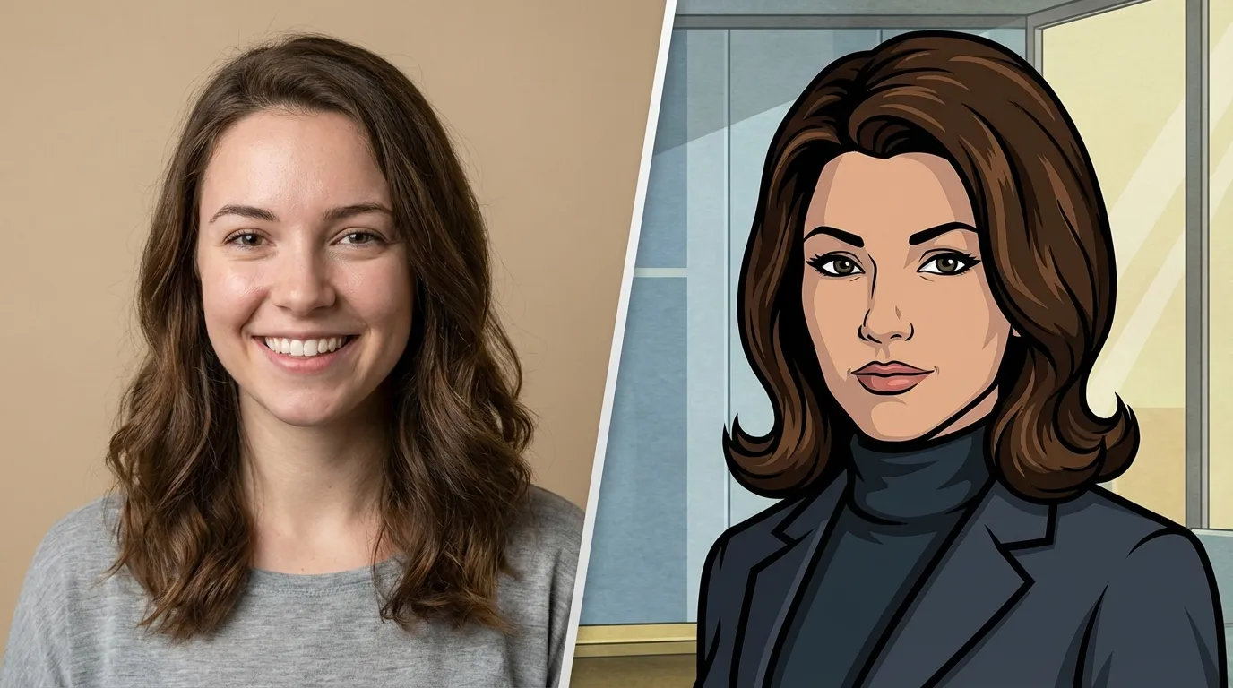 Before and after: photo transformed into Archer-style spy portrait