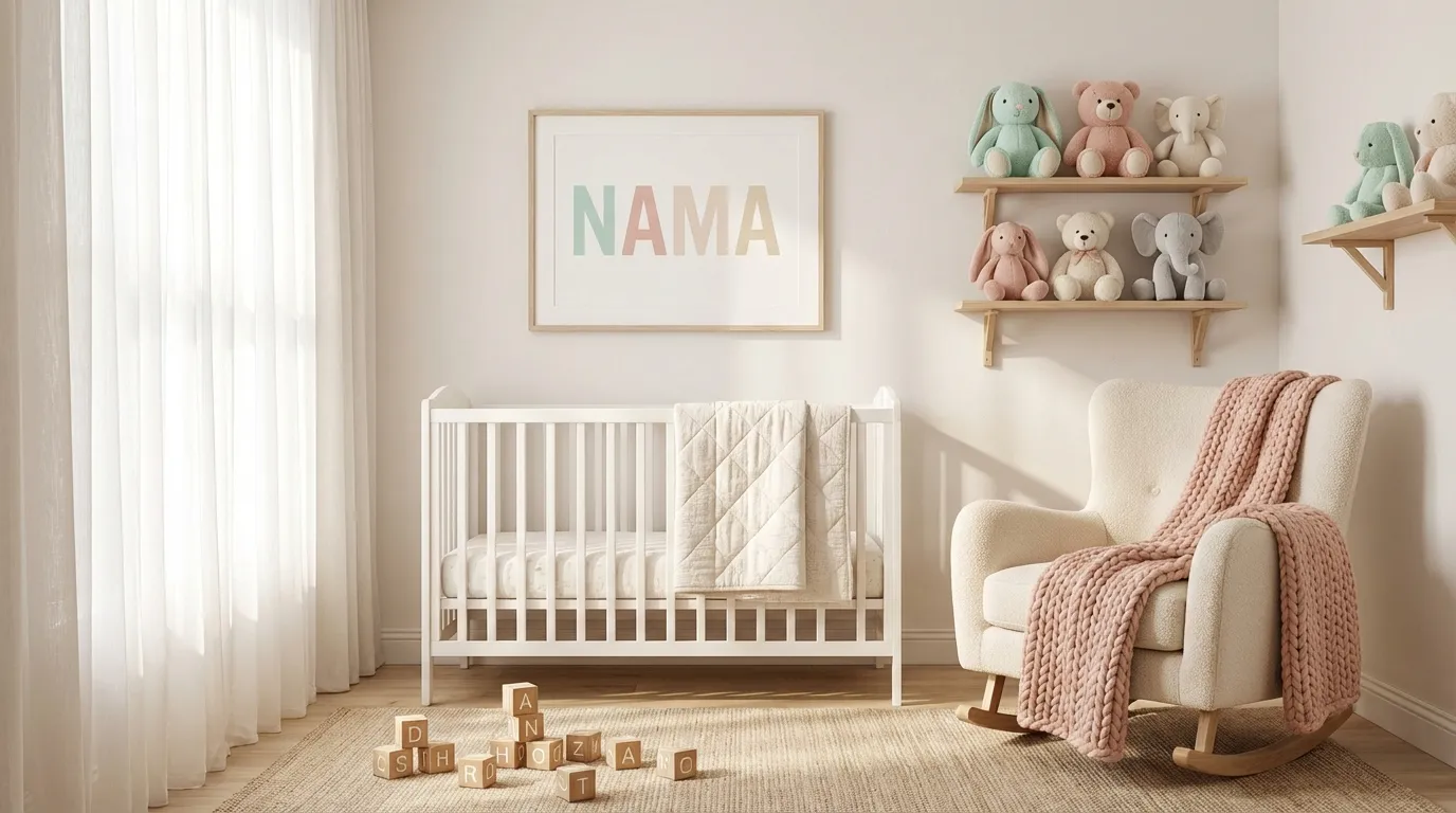 Nursery name print background