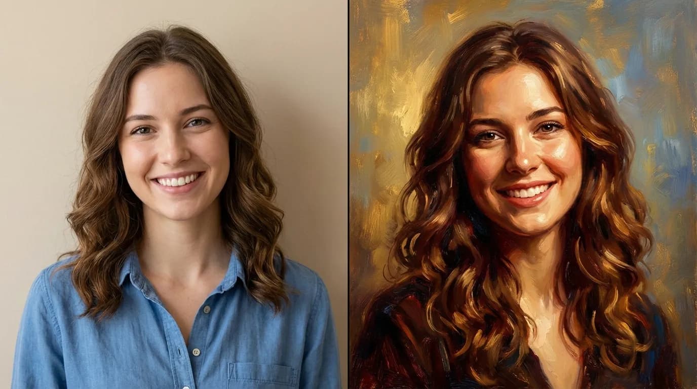 Before and after photo to art transformation