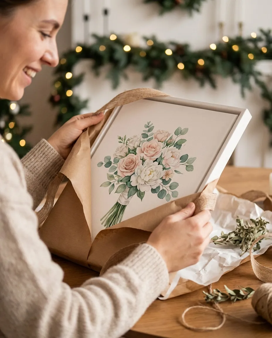 Unwrapping a canvas gift