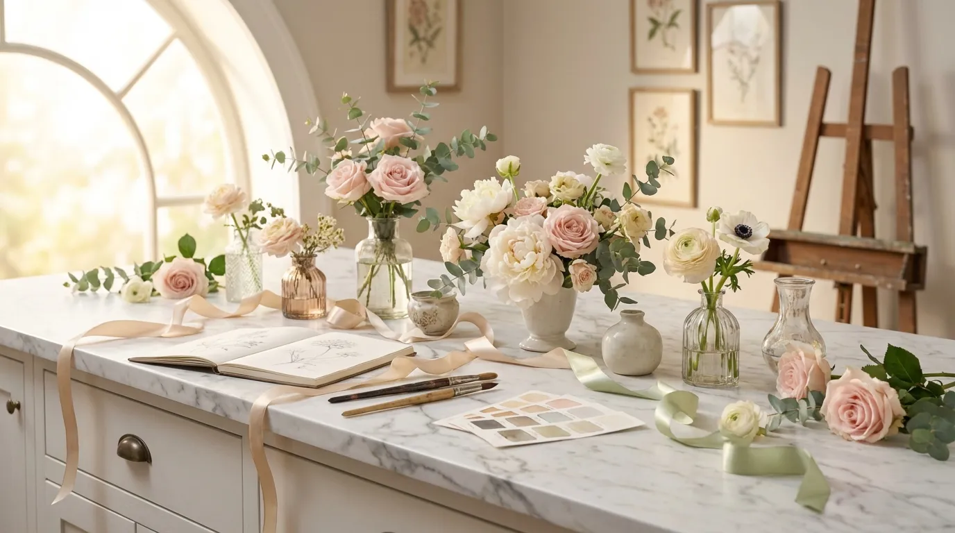 Wedding bouquet illustration background