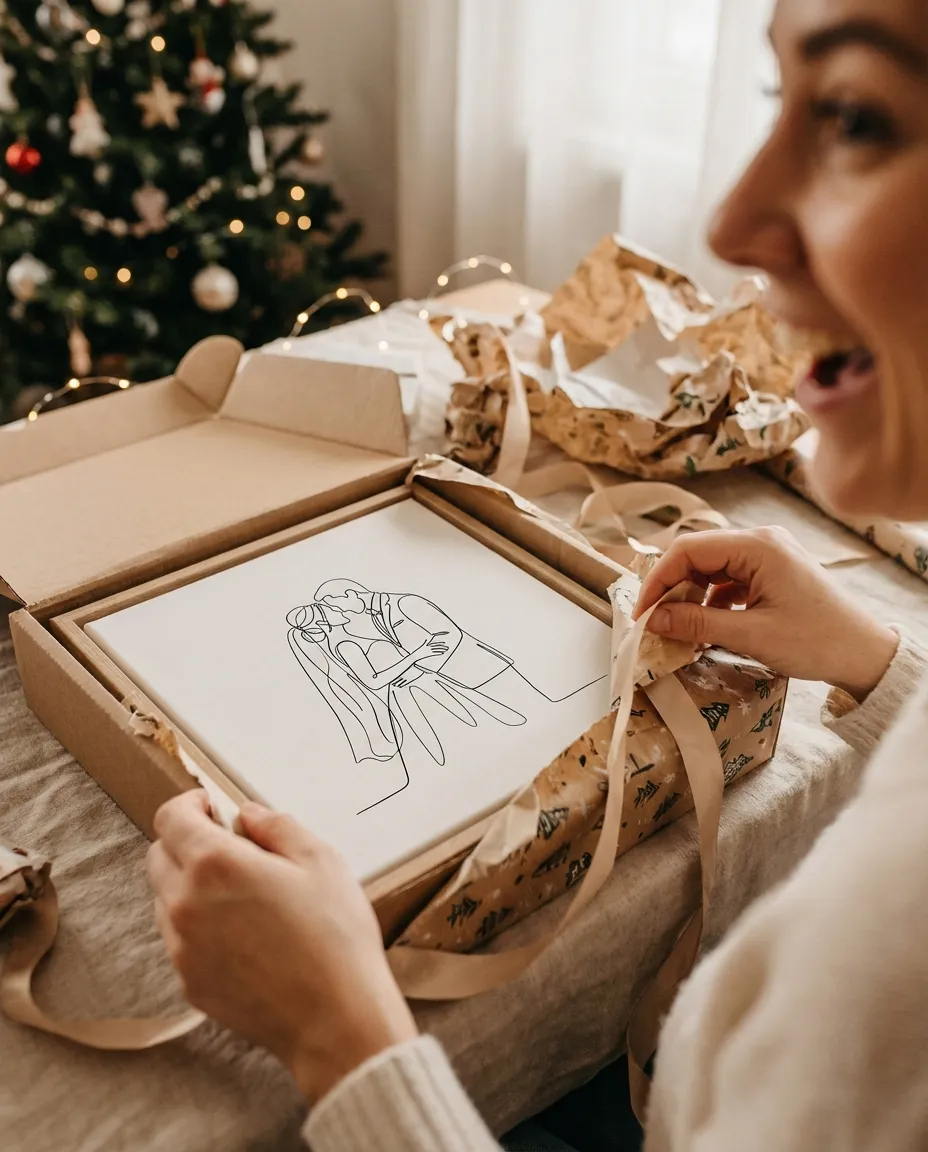 Unwrapping a canvas gift