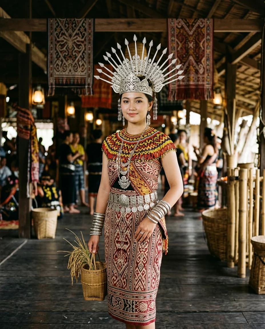 Gawai Dayak Portrait AI portrait example