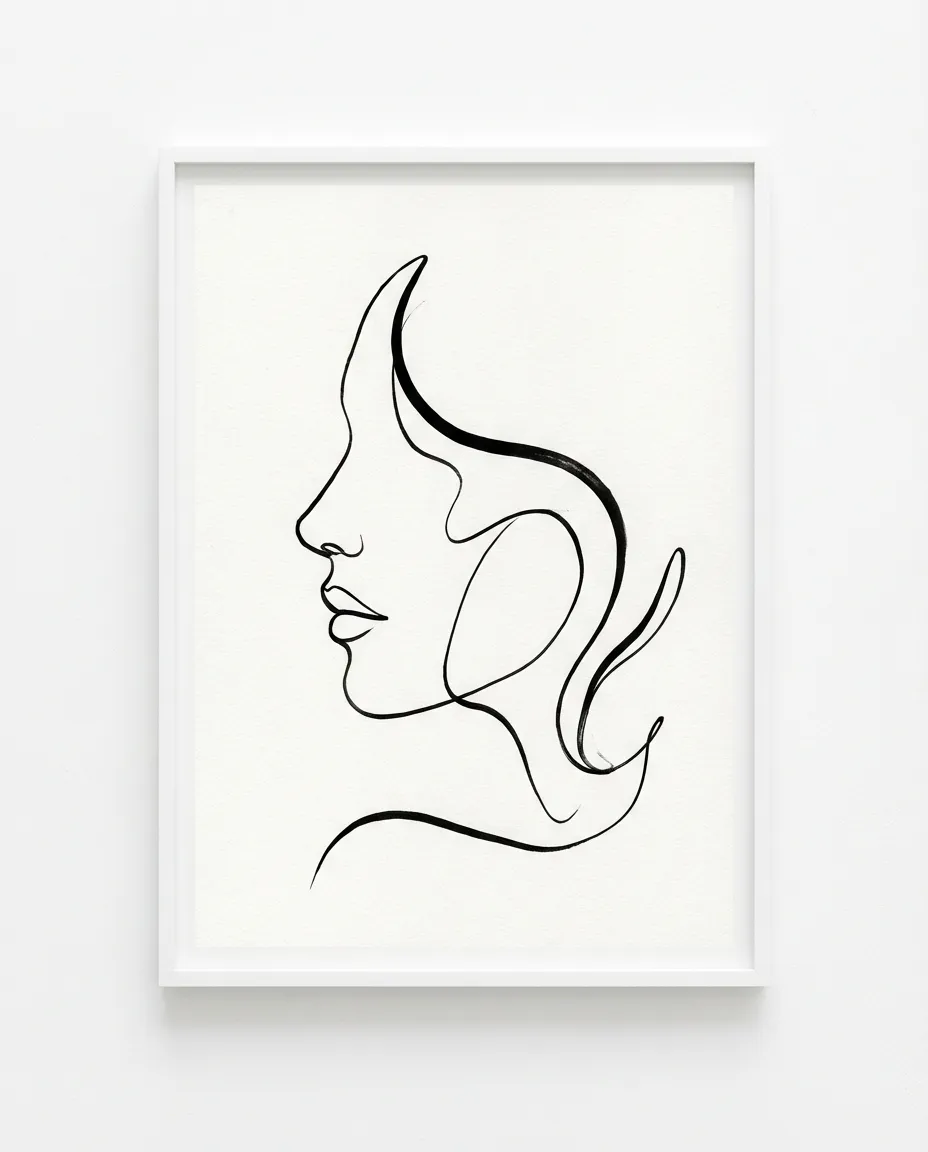 Minimalist Line Art Portrait AI portrait example