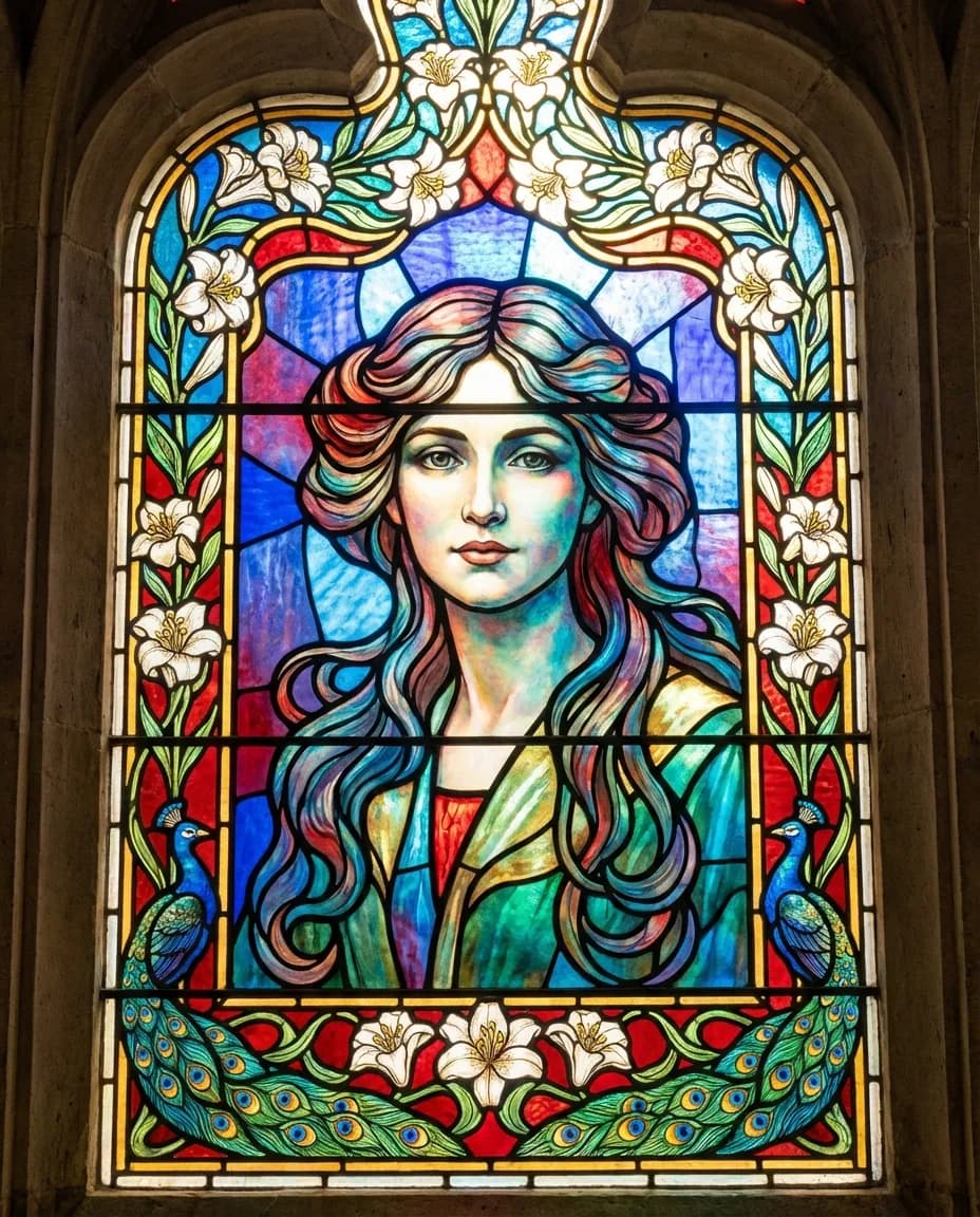 Stained Glass Portrait AI portrait example