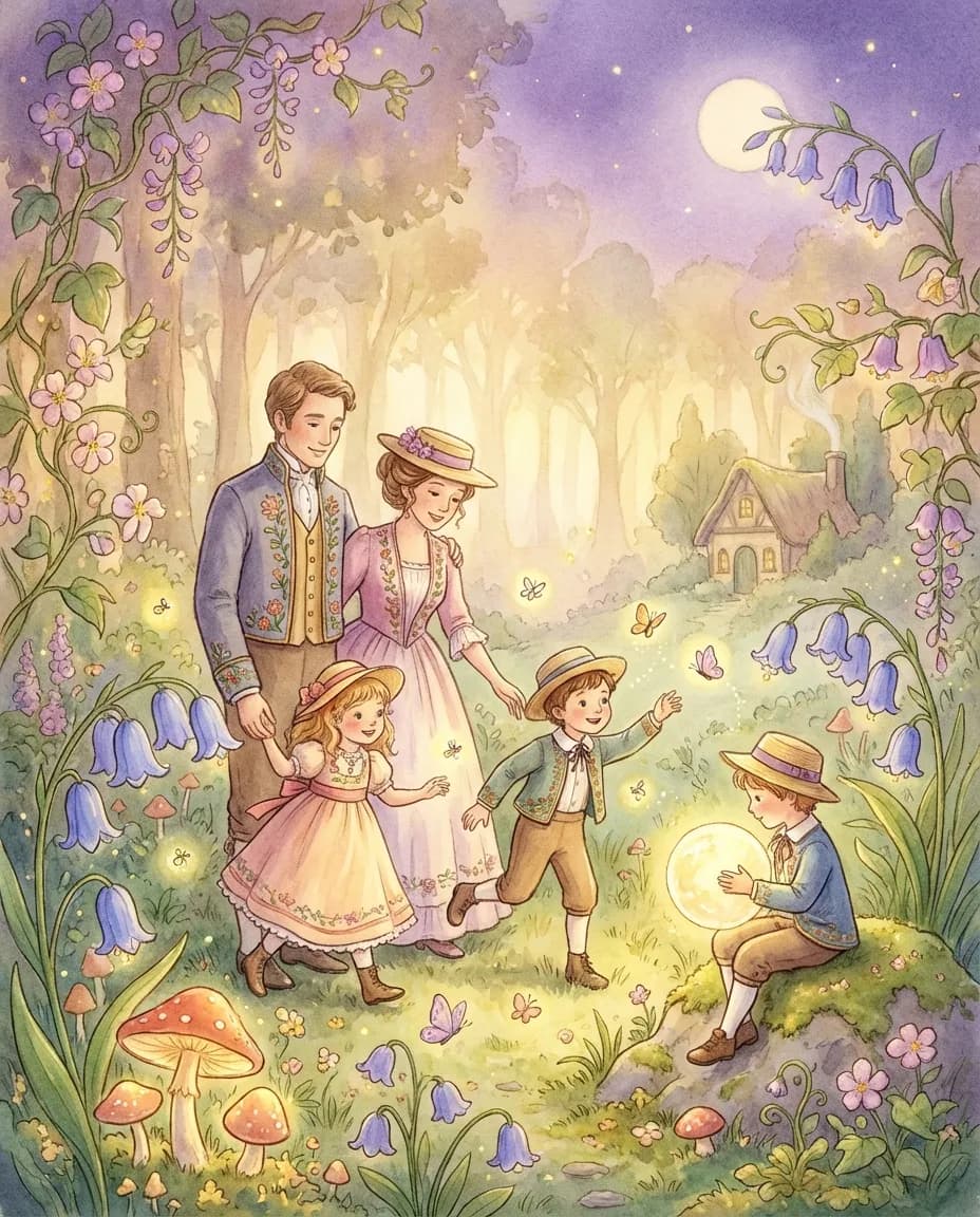 Storybook Family Portrait AI portrait example