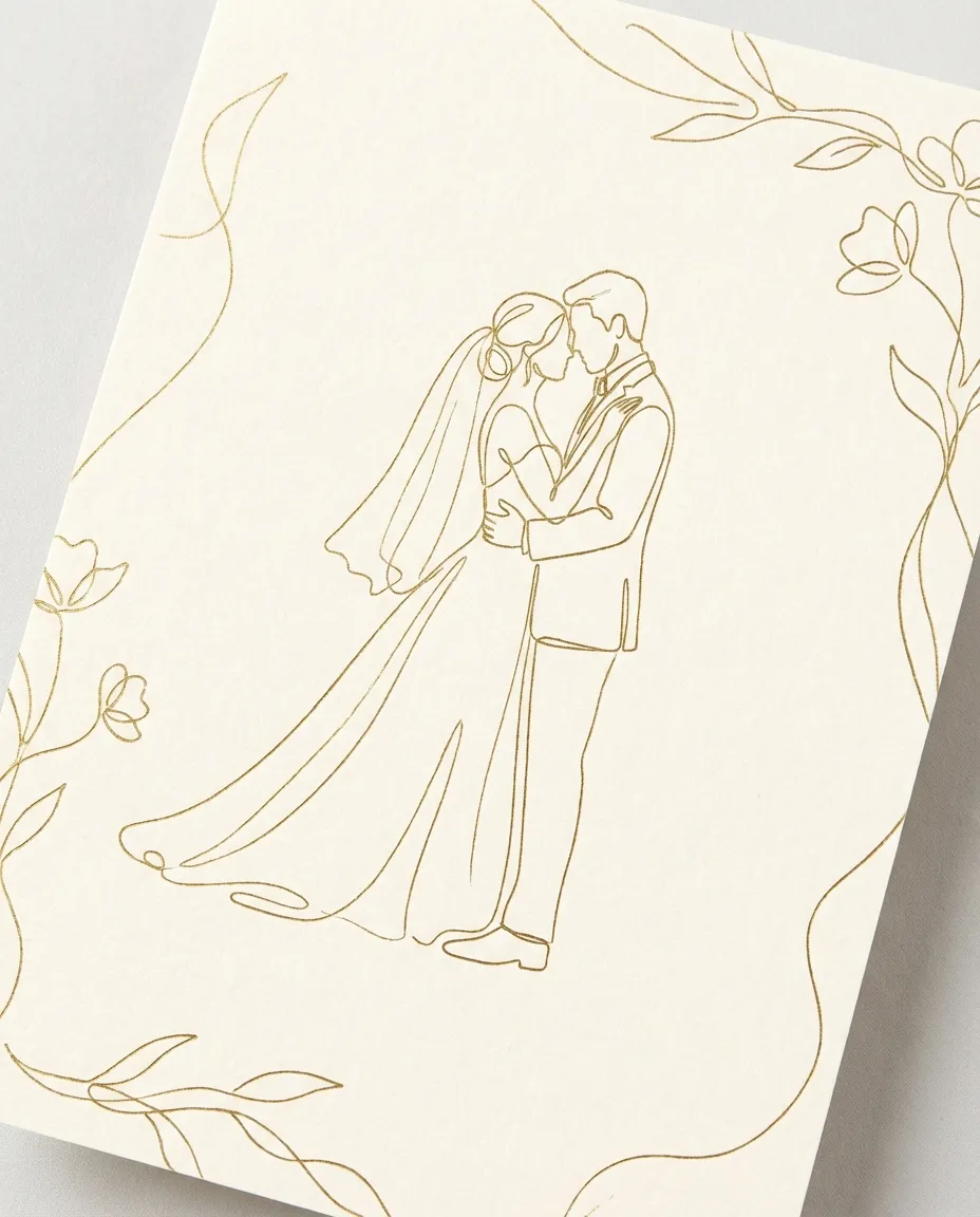 Wedding Line Art Portrait AI portrait example