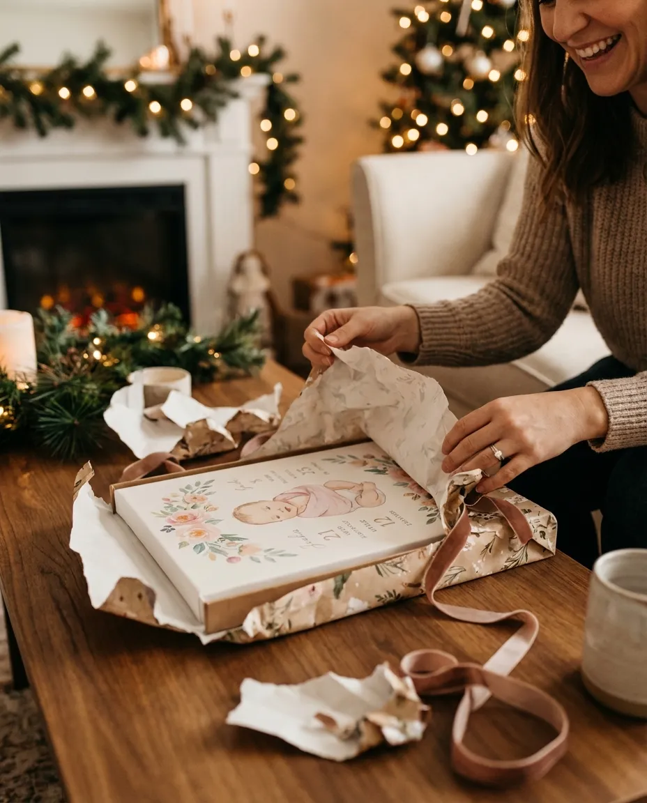 Unwrapping a canvas gift