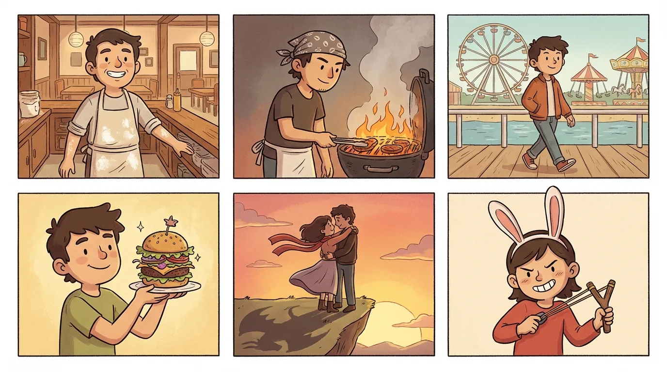 Six Bob's Burgers portrait sub-styles: Classic Belcher, Behind the Counter, Wharf District, Burger of the Day, Tina's Fan Fiction, Louise's Schemes