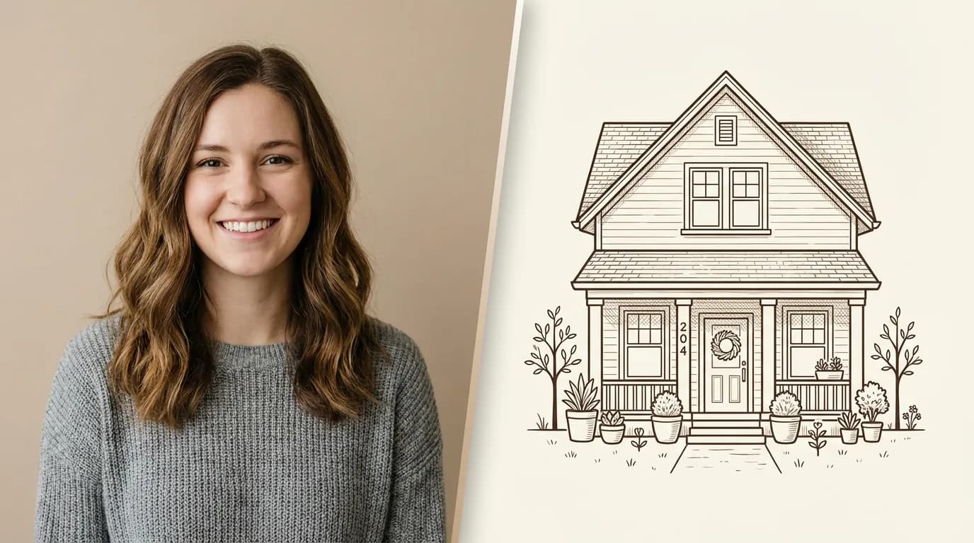 Before and after first home illustration transformation