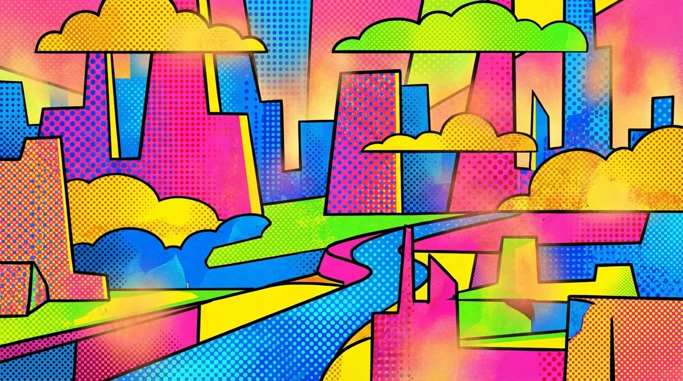 Bold pop art portraits in Warhol and Lichtenstein styles with vivid colours