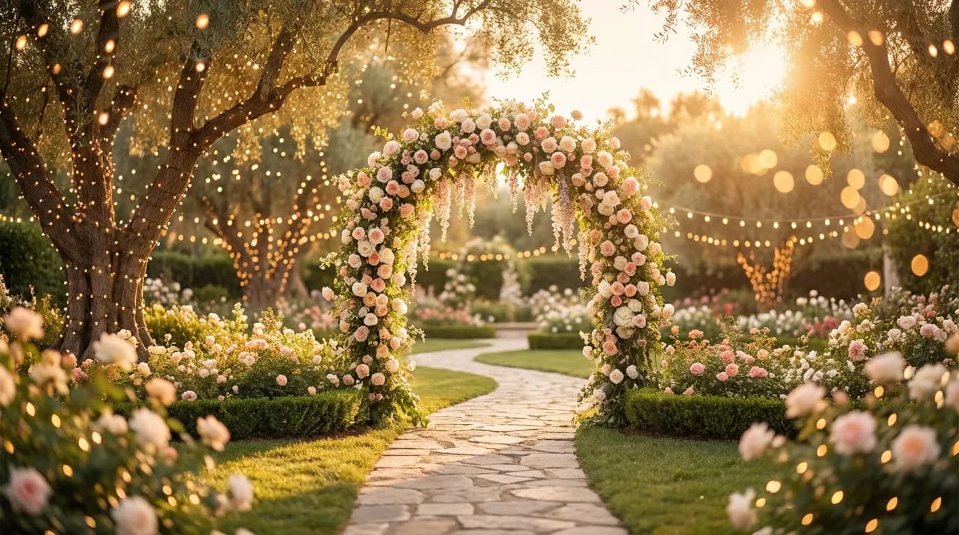 Romantic wedding portrait painting background